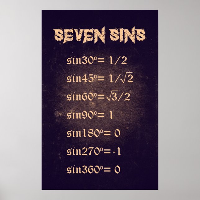 Seven Sins - Math Poster (Devant)