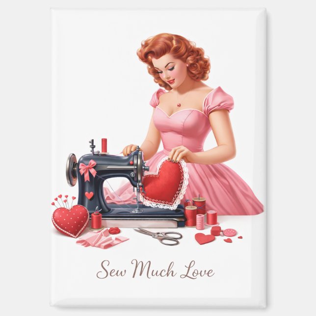 Sew Much Love Vintage Sewing Magnet (Recto)