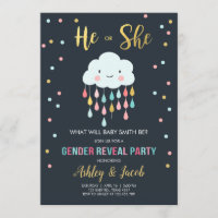 Sexe Révéler Invitation Nuage Pluie gouttes de cou