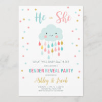 Sexe Révéler Invitation Nuage Pluie gouttes de cou