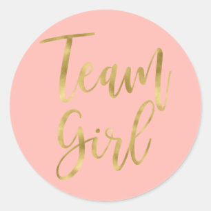 Sexe révéler Team girl Classic Round Sticker