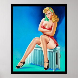 Sexy blonde ! Vintage Pin up girl affiche