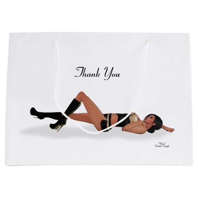 Sexy Brunette Pinup Girl Sac cadeau couché (Devant)