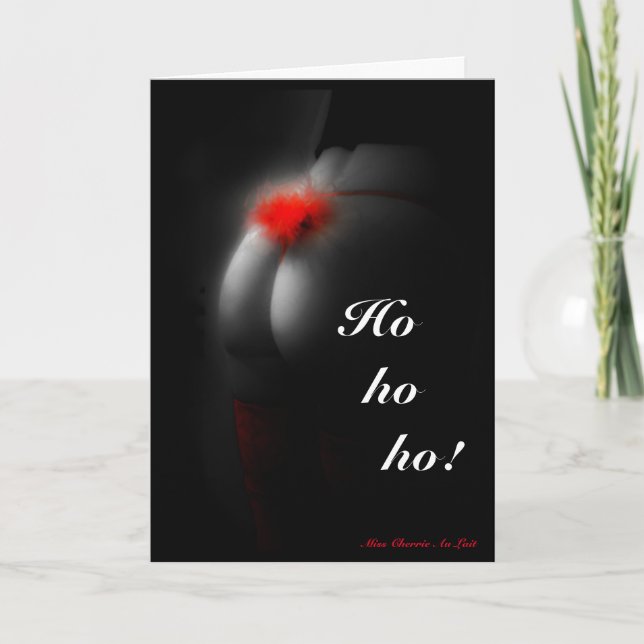 Sexy Glamor Babe Naughty "ho" Joke Carte de Noël (Devant)