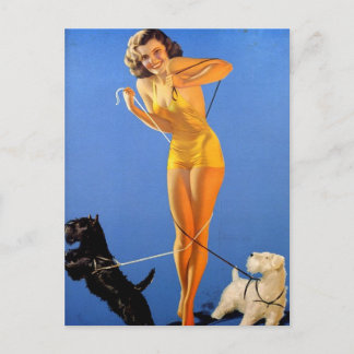 Sexy Vintage pin up fille art carte postale