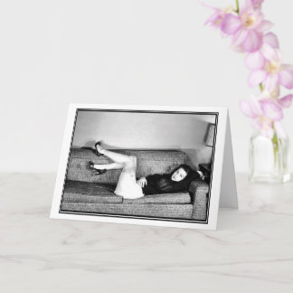 Sexy Vintage pin up fille B&W Carte photo