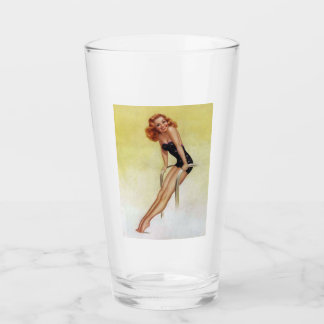 Sexy Vintage Pin Up Girl Pint Boire Verre