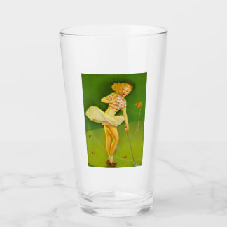 Sexy Vintage Pin Up Girl Pint Boire Verre