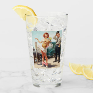 Sexy Vintage Pin Up Girl Pint Verre