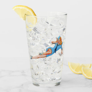 Sexy Vintage Pin Up Girl Pint Verre