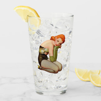 Sexy Vintage Pin Up Girl Pint Verre