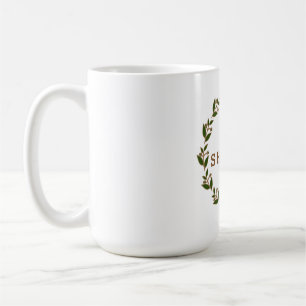 Shabbat Shalom Green Brown Wreath Mug