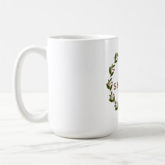 Shabbat Shalom Green Brown Wreath Mug