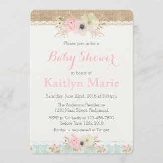 Shabby Chic Baby shower Invitation