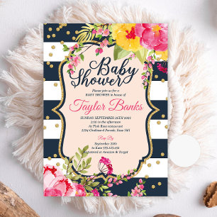 Shabby Chic Baby shower Invitation Floral