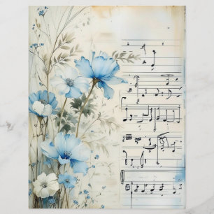 Shabby Chic Blue Floral Papier à rebut