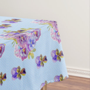 Shabby Chic Blue Pansy Floral Ditsy Nappe