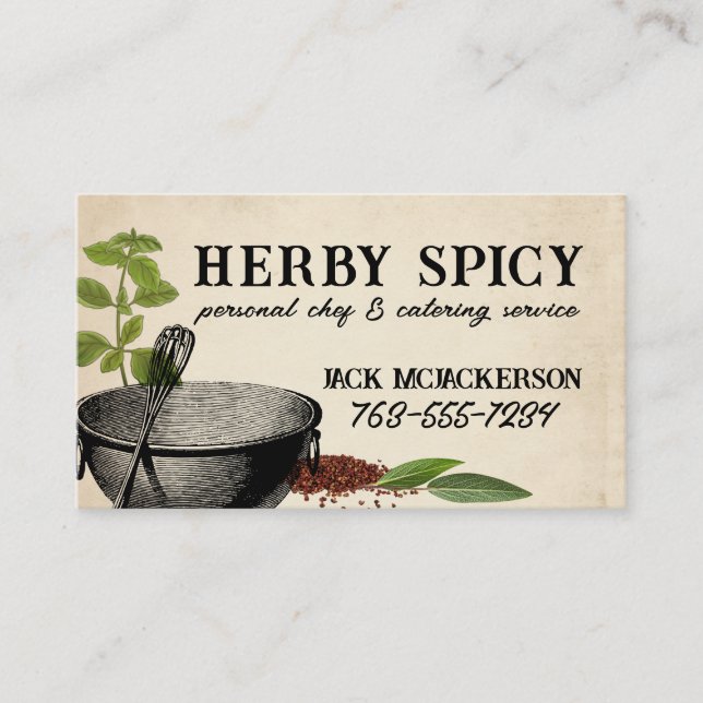 shabby chic bol whisky herbes épices chef cartes b (Devant)