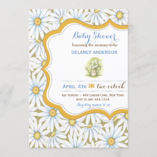 Shabby Chic Daisy Baby shower Floral Invitation