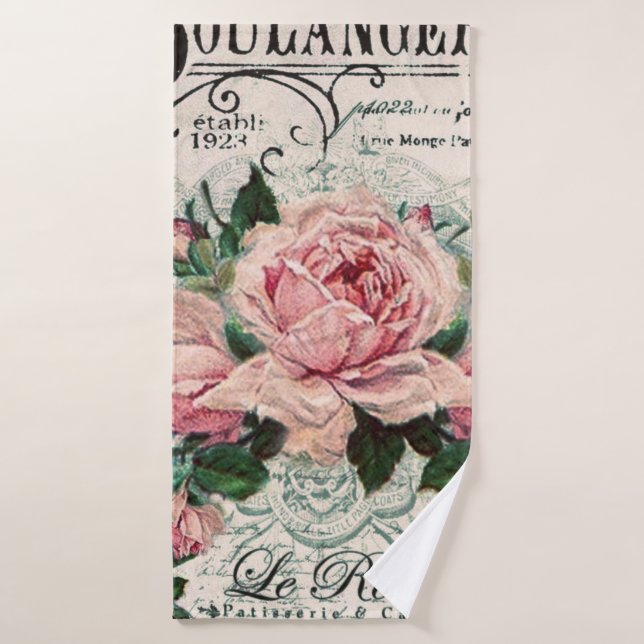 shabby chic, découpage, victorien, français chic,  (Serviette de bain)