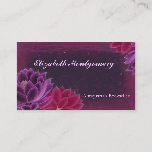 Shabby Chic Fleurs Vintages Cartes de visite (Devant)