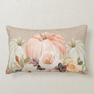 Shabby Chic Floral Citrouille lumbar coussin