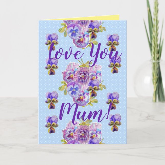 Shabby Chic Floral Love You maman Carte d'annivers (Devant)