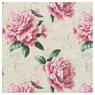 Shabby Chic Gardenias Tissu rose