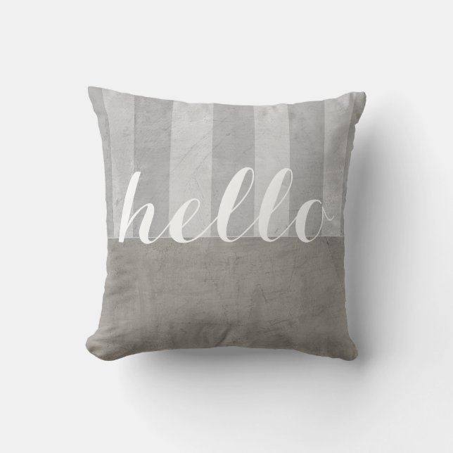 shabby chic lancer oreiller gris et blanc avec bon (Recto)