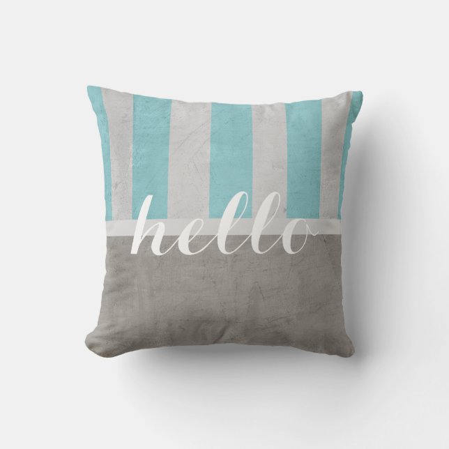 shabby chic lancer oreiller gris et turquoise avec (Recto)