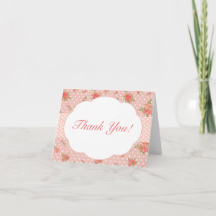 Shabby Chic Merci Carte Note, Rose