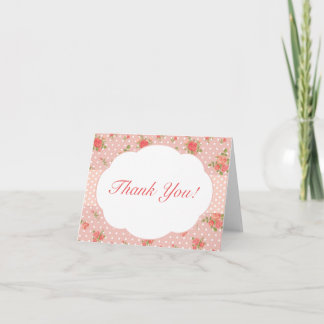 Shabby Chic Merci Carte Note, Rose