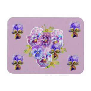 Shabby Chic rose Pansement Floral Lilac art Magnet