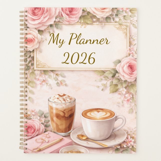 Shabby Chic Roses Planner  (Devant)