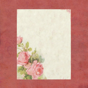 Shabby Chic Scrapbook Papier avec Rose
