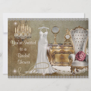 SHABBY CHIC VINTAGE BRIDAL SHOWE INVITATION
