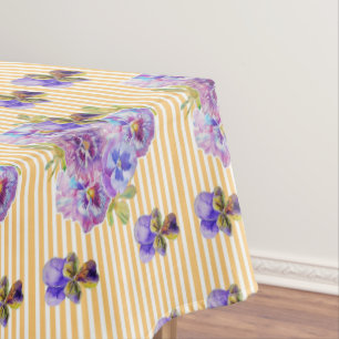 Shabby Chic Yellow Stripe Pansy Floral Nappe