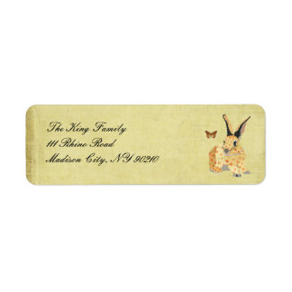 Shabby Floral Bunny Étiquette de adresse