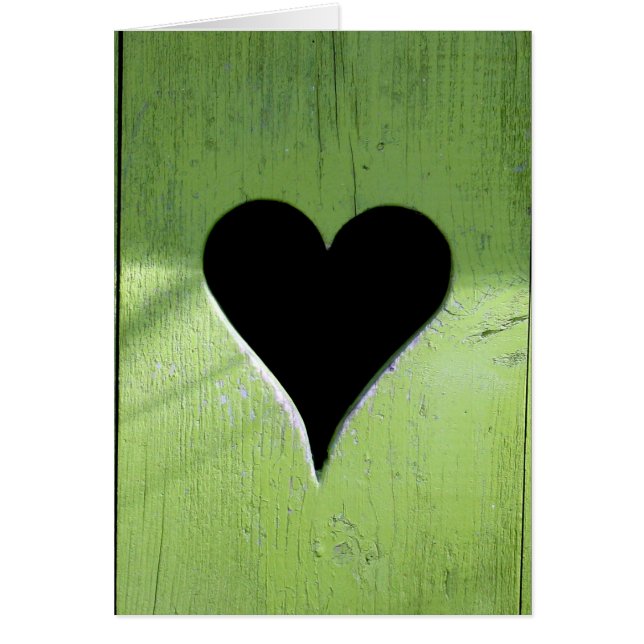 SHABBYCHIC coeur en bois vert noir (Devant)