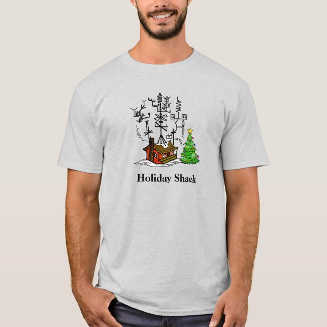 Shack de vacances Ham Radio T-shirt de Noël (Devant)
