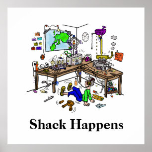 Shack Happy Funny Ham Radio Shack Poster