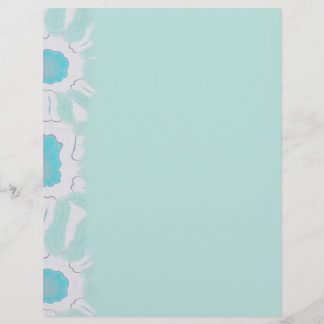 Shades d'Aqua Floral Retro Motif Abstrait