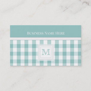 Shadow Green En vichy : Carte de visite monogramme