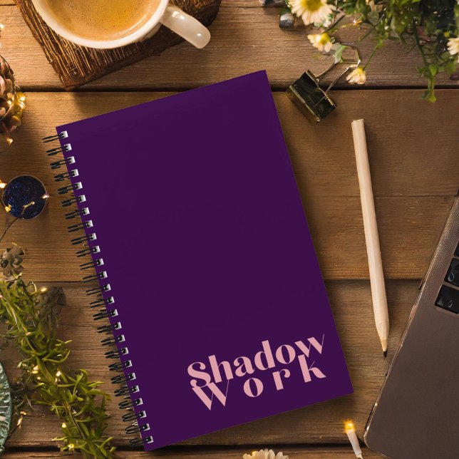 Shadow Work Midnight Purple Journal (This minimalist shadow work journal blends midnight purple with a burst of understated pink.)