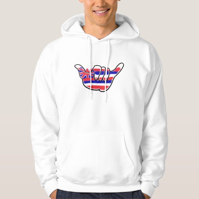 shaka hawaïen symbole drapeau d'état gars sweat -  (Devant)