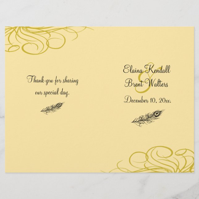 Shake your Tail Feathers Wedding Program (jaune) (Devant)