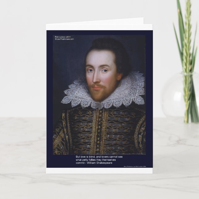 Shakespeare Amour/Aveugle Citation Sur Cartes Cade (Devant)