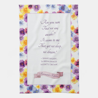 Shakespeare Jouer Aquarelle Pansy Serviettes de cu