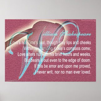 Shakespeare love Sonnet 116 poster de citation poè
