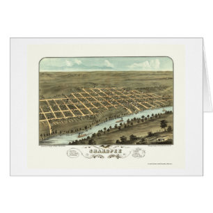 Shakopee, carte panoramique de manganèse - 1869